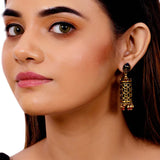 Arabian Nights Antique Golden Brass Jhumka Earrings