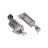 Arabian Nights Antique Silver Brass Jhumka Earrings