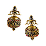 Arabian Nights Antique Lamp Designed Golden Brass Earrings
