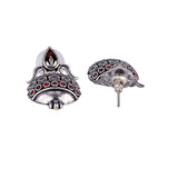 Arabian Nights Antique Lamp Designed Silver Brass Earrings