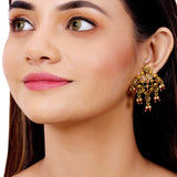 Arabian Nights Antique Oxidized Golden Brass Earrings