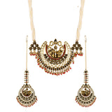 Arabian Nights Crescent Moon Antique Gold Necklace Set