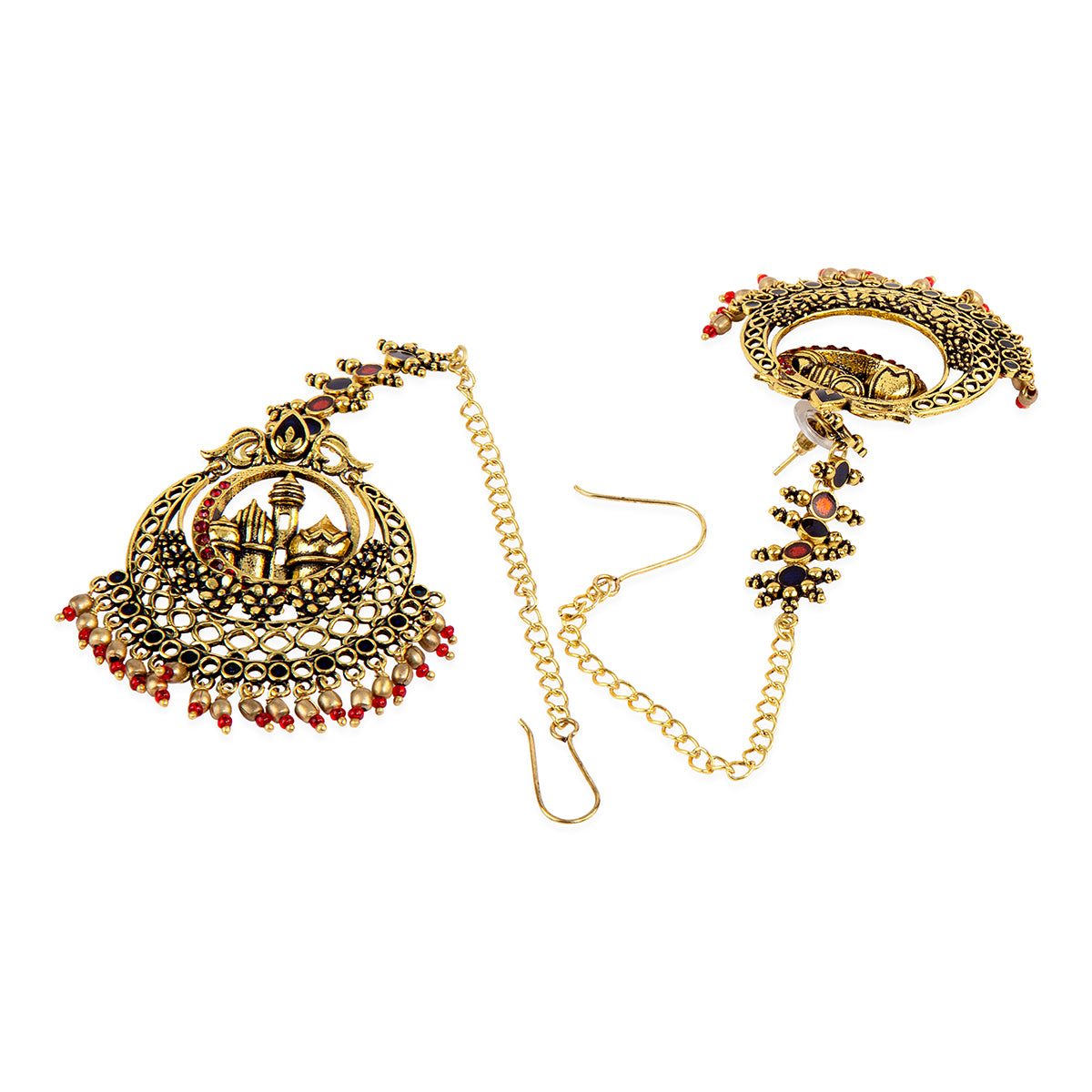 Arabian Nights Crescent Moon Antique Gold Necklace Set