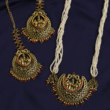 Arabian Nights Crescent Moon Antique Gold Necklace Set