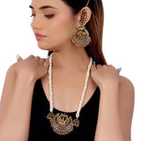 Arabian Nights Crescent Moon Antique Gold Necklace Set