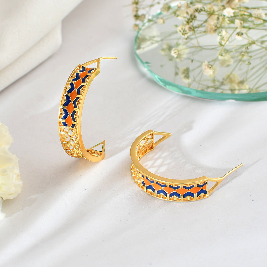 Zulu Jamila Enameled Statement Hoops