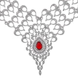Peacock Royal Silver Necklace Set