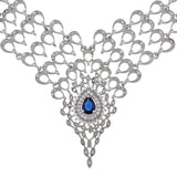 Peacock Sapphire Serenity Silver Necklace Set