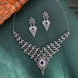 Peacock Sapphire Serenity Silver Necklace Set