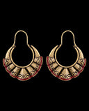 Bharatnatyam Drape Pleated Hoop Earrings