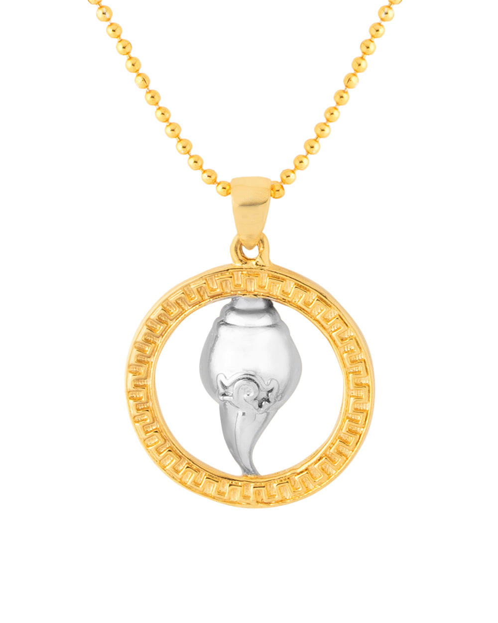 Conch In Circle Designer Pendant With Chain For Men