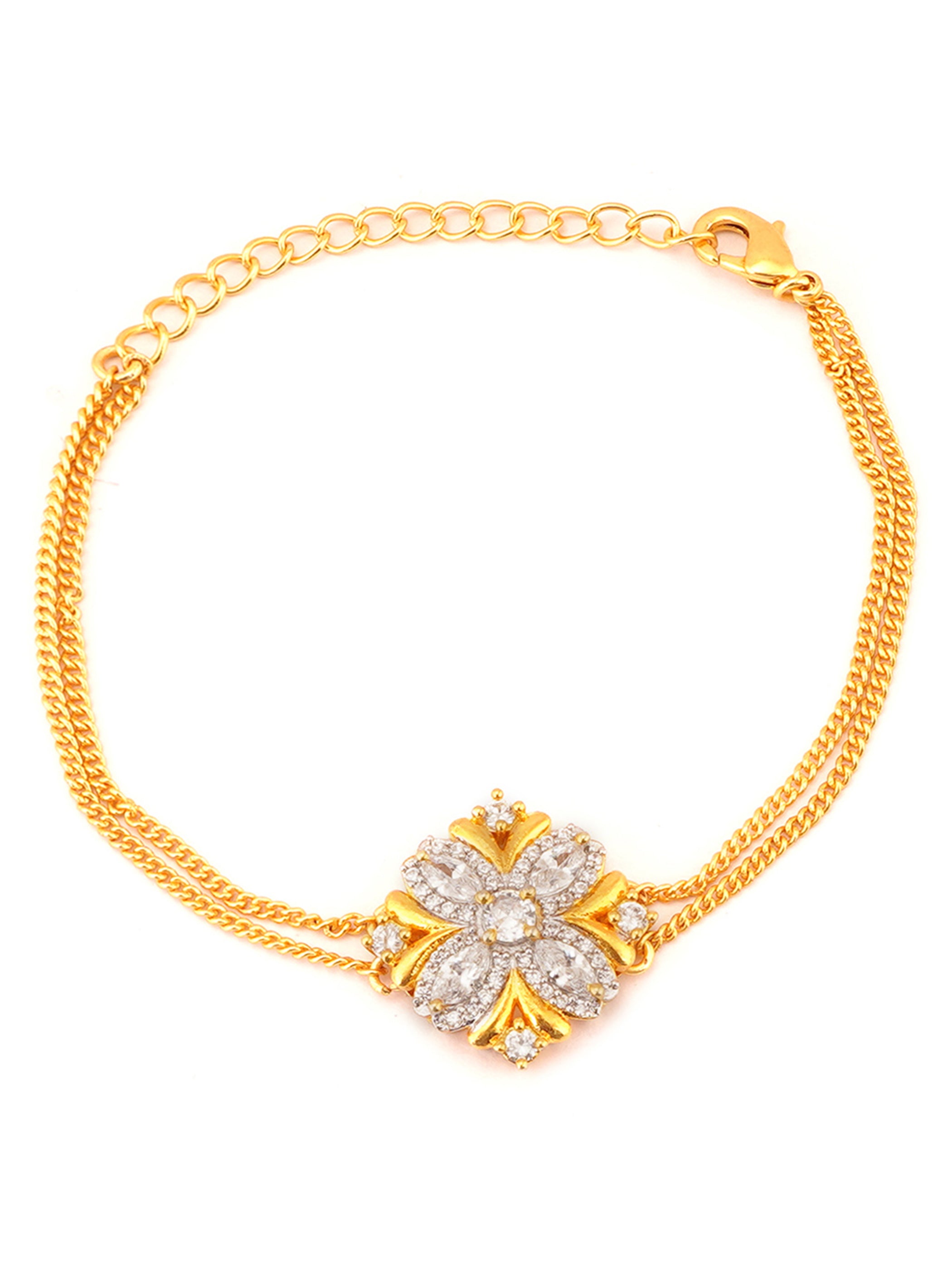 Stunning Design with Diamond Gold Plated Bracelet for Women  Girls    Soni Fashion