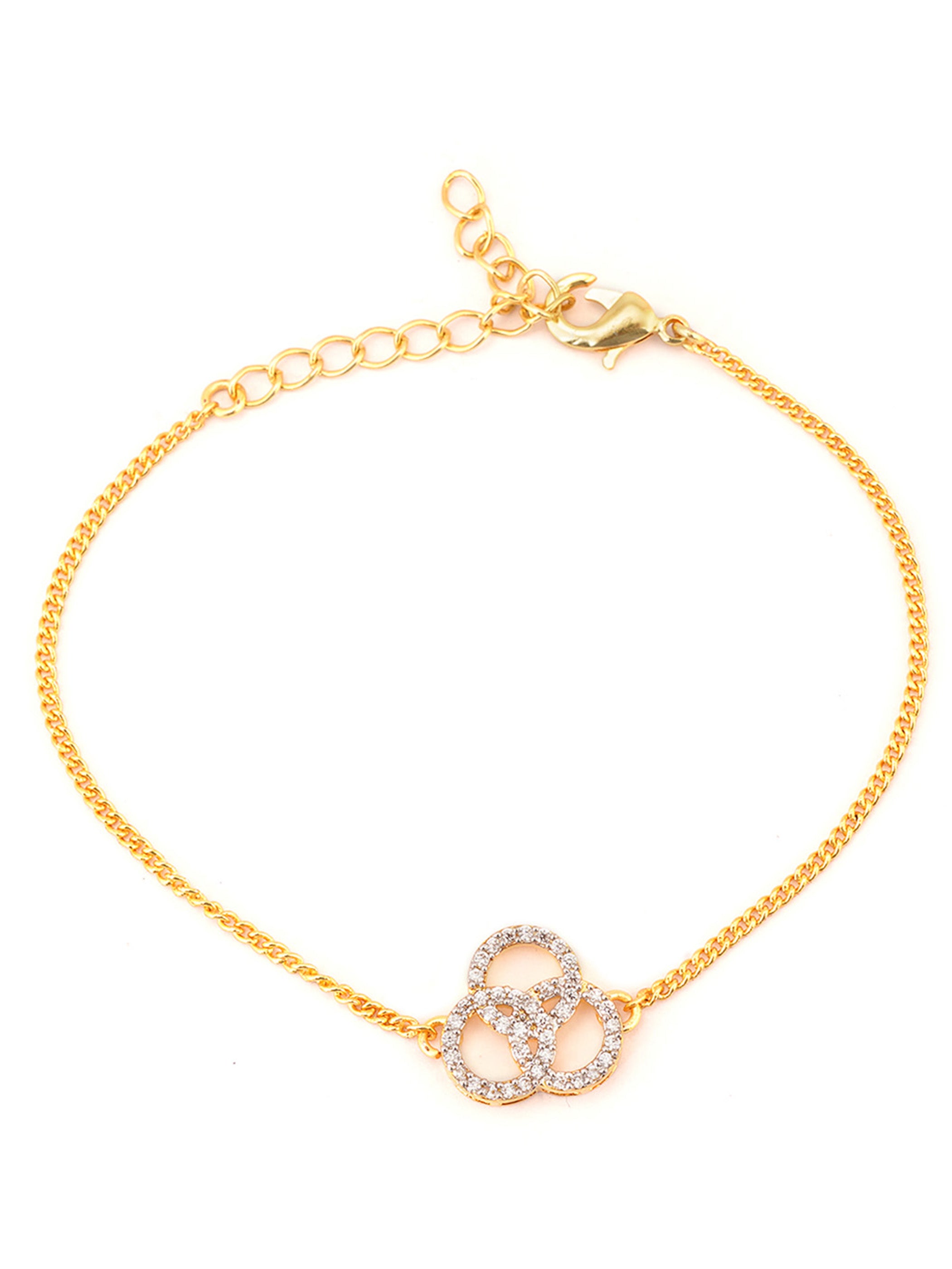 Shimmering Floret CZ Golden Bracelet
