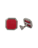 Dashing Red Square Stone Studded Milestone Cufflinks