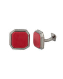 Dashing Red Square Stone Studded Milestone Cufflinks