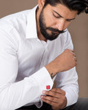 Dashing Red Square Stone Studded Milestone Cufflinks