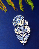 flower shaped saree pin with colorful enamel work