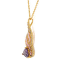 Glittering Pendant With Chain Adorned With Colorful CZ