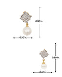 Gold Plated CZ Pearl Pendant Set