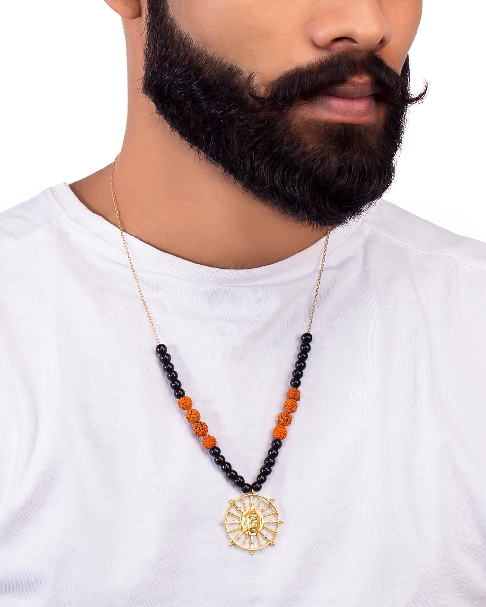 lord buddha inscribed in a chakra designer pendant with rudraksha black beaded chain for men vmjai23048 20190716 11424 1rn7gh2