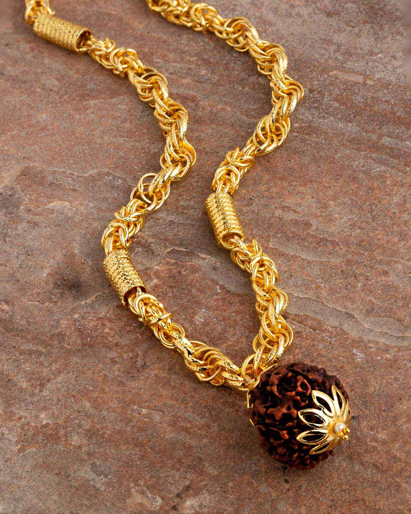 Mahadev Extension Gold Plated Rudraksha Chain – VOYLLA