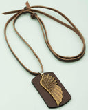 Oxidized Feather Design Pendant With Chain