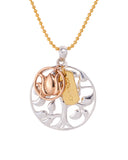 Round Detailing Pendant With Chain For Men