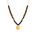 Rudraksha With Black Beaded Chain With Lord Buddha Pendant