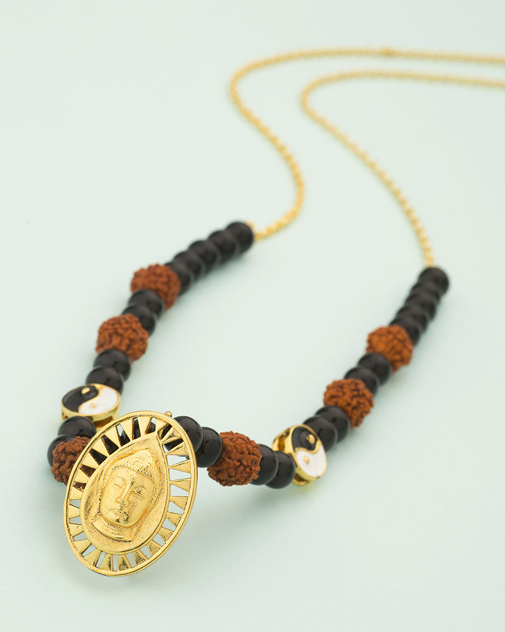rudraksha with black beaded chain with lord buddha pendant vmjai23050 ms 20190719 10969