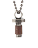Silver Toned Bolt Shaped Pendant With Beaded Chain