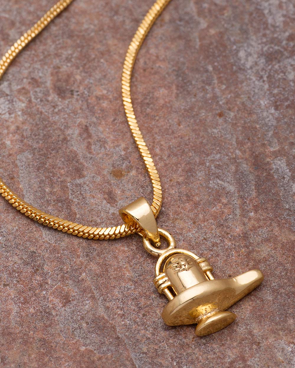 Sleek Gold Plated Shiv Ling Pendant – VOYLLA