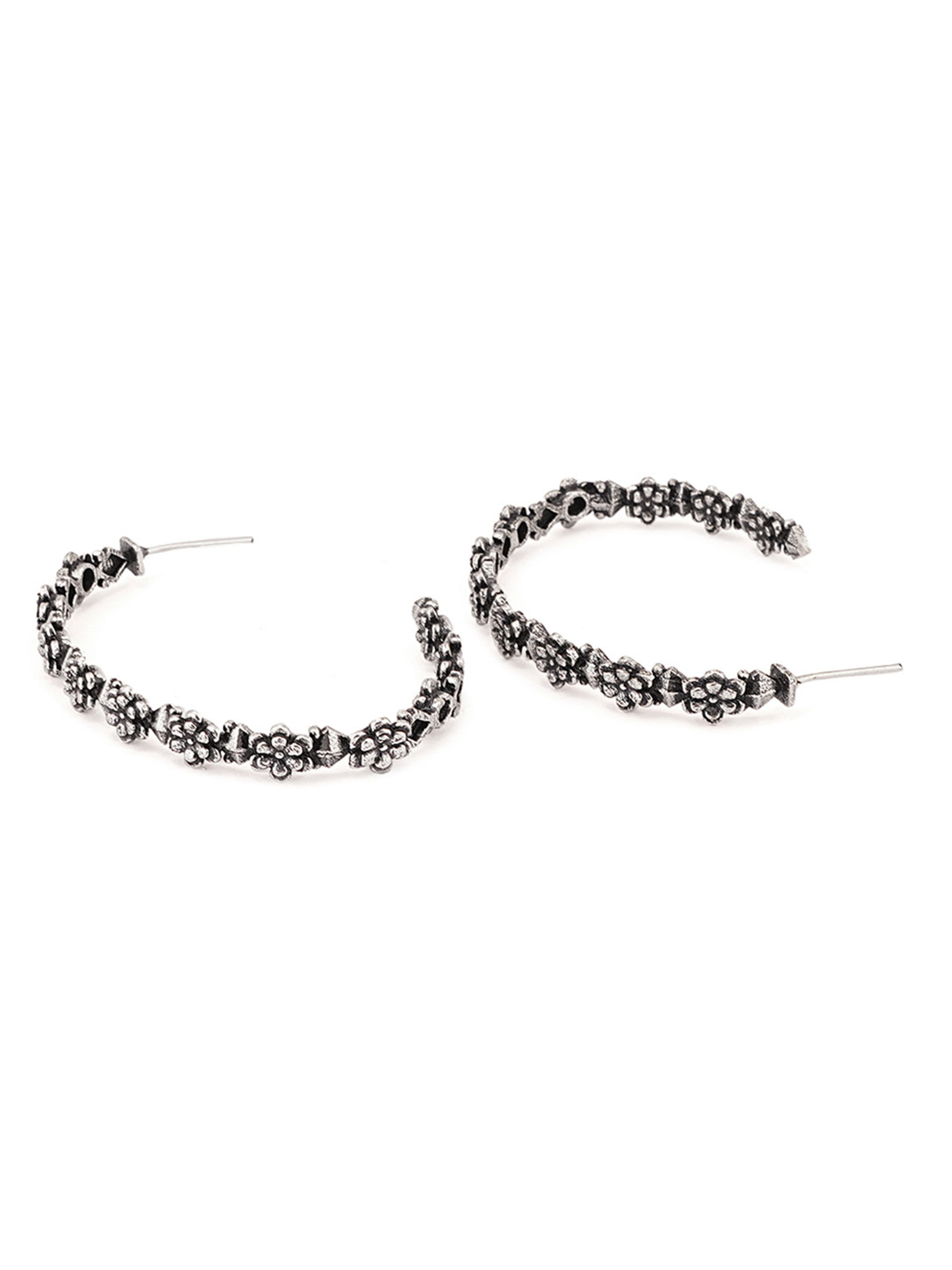 Trendy hoops Black Rounded Designed Earrings