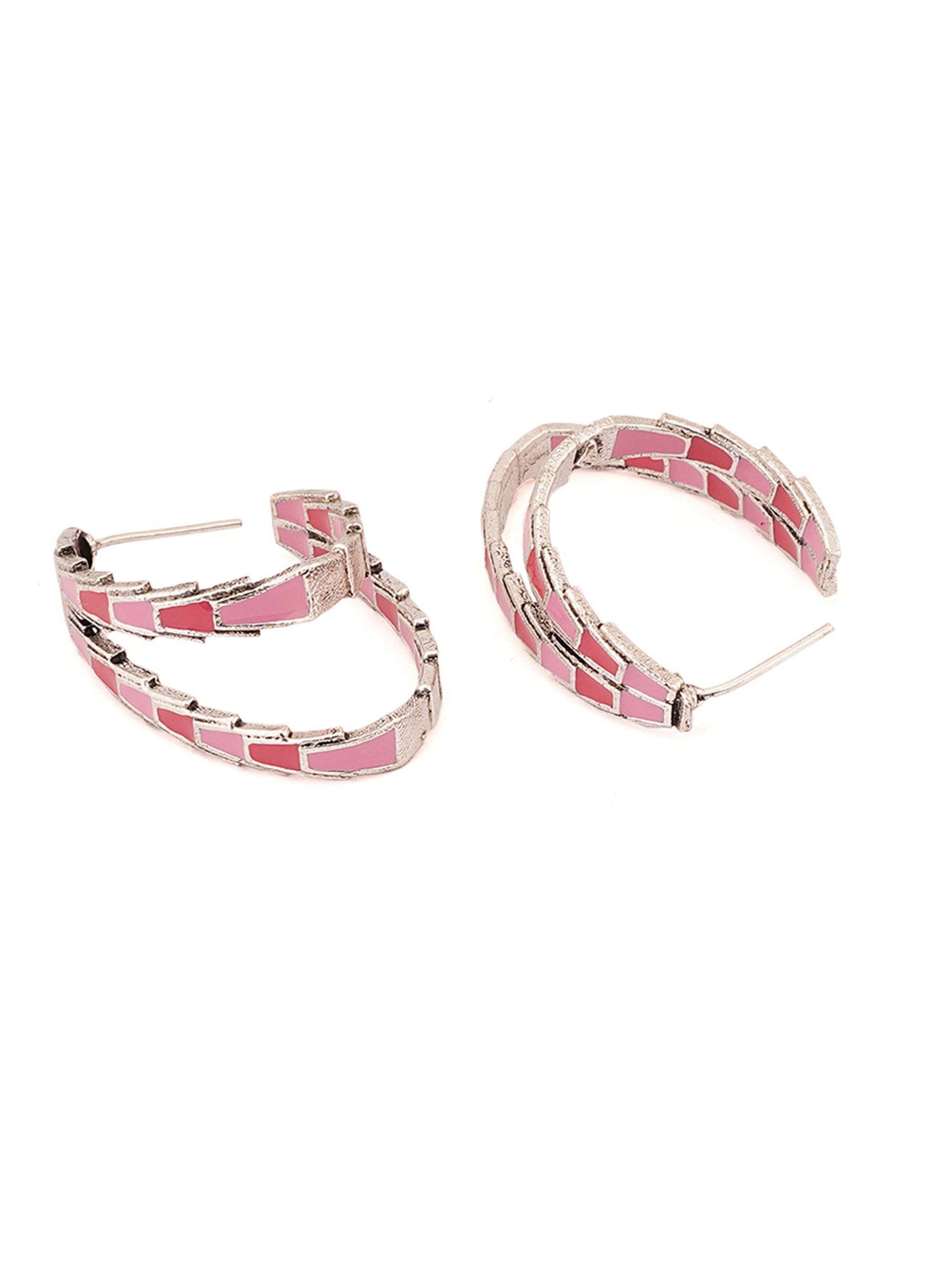 Trendy Hoops Twisted to Perfection Pink Earrings