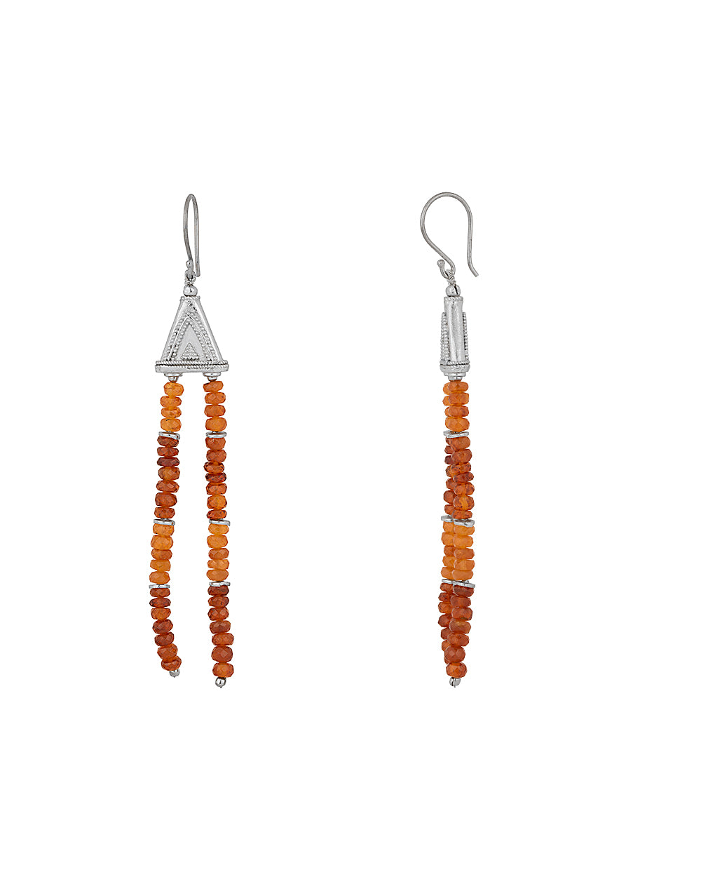 Triangle Tail Danglers With Orange Beads