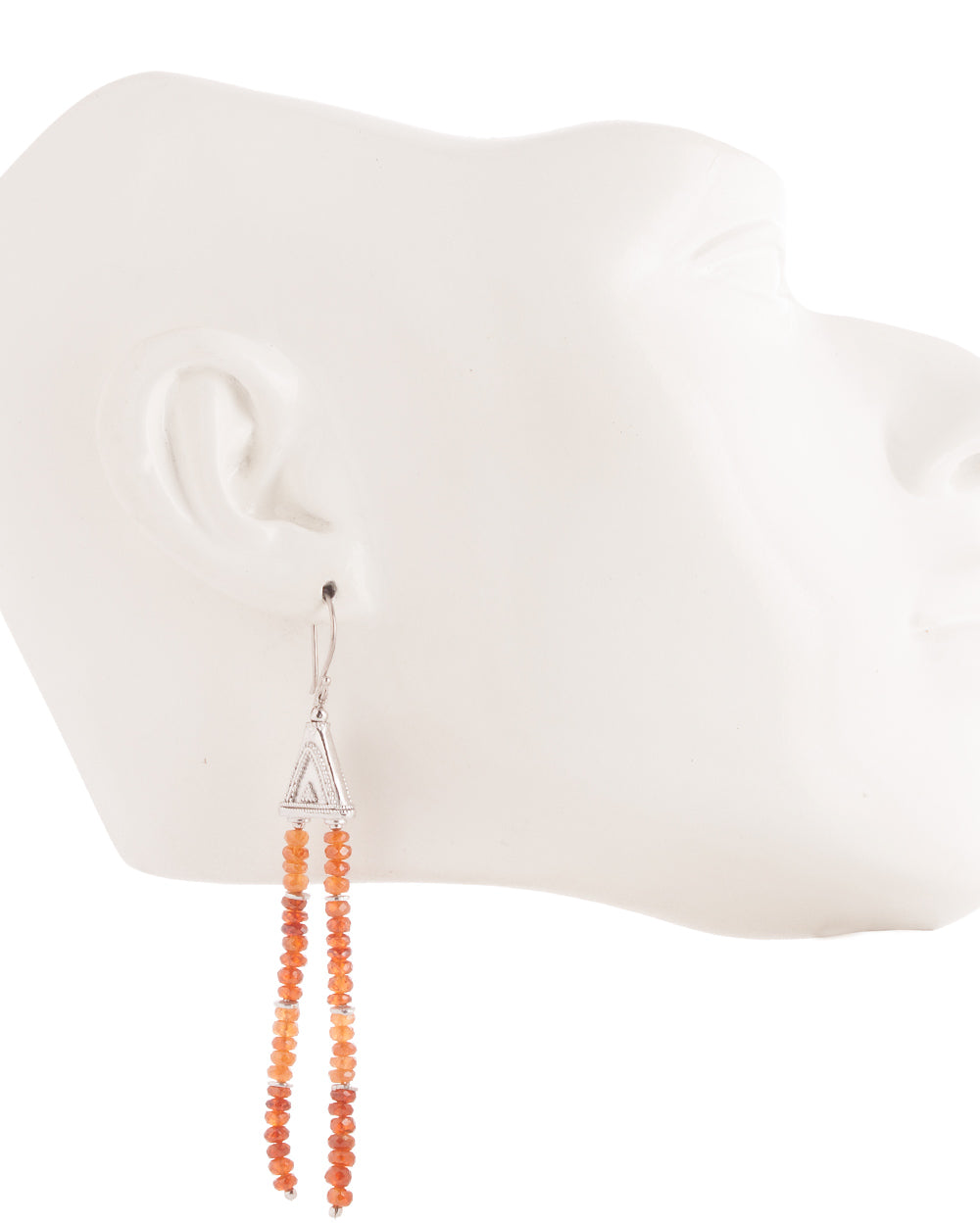 Triangle Tail Danglers With Orange Beads